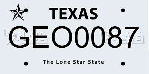 GEO0087 Texas License Plate