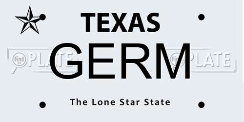 GERM Texas License Plate