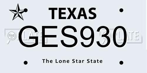 GES930 Texas License Plate