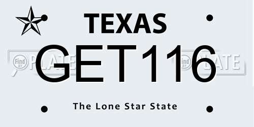 GET116 Texas License Plate