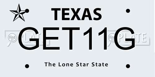 GET11G Texas License Plate