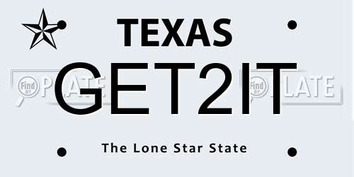 GET2IT Texas License Plate