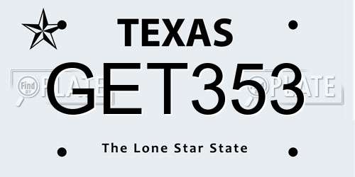 GET353 Texas License Plate