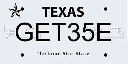 GET35E Texas License Plate