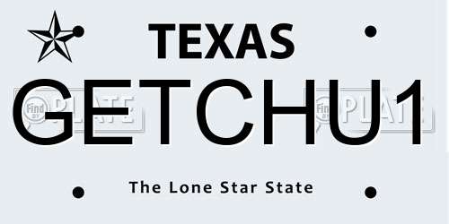 GETCHU1 Texas License Plate
