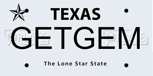 GETGEM Texas License Plate