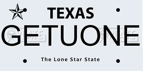 GETUONE Texas License Plate