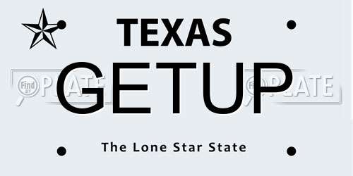 GETUP Texas License Plate