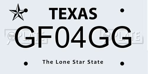 GF04GG Texas License Plate
