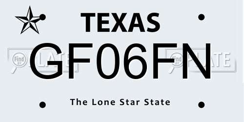 GF06FN Texas License Plate