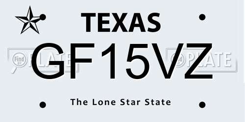 GF15VZ Texas License Plate