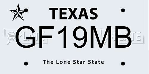 GF19MB Texas License Plate