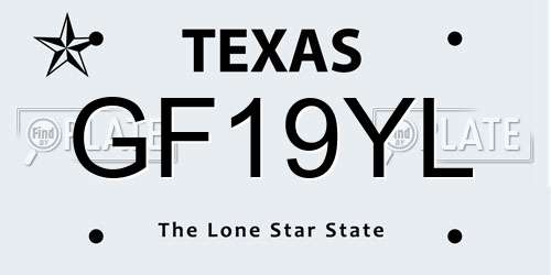 GF19YL Texas License Plate