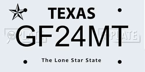 GF24MT Texas License Plate
