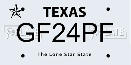 GF24PF Texas License Plate