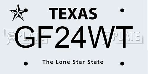 GF24WT Texas License Plate