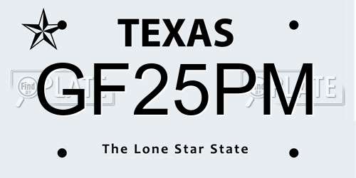 GF25PM Texas License Plate