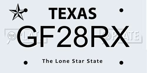 GF28RX Texas License Plate