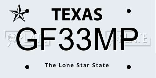 GF33MP Texas License Plate