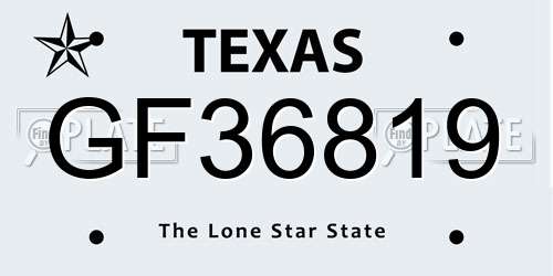 GF36819 Texas License Plate