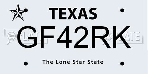 GF42RK Texas License Plate