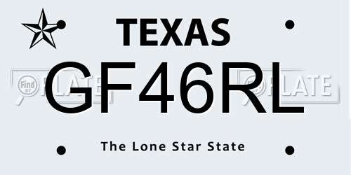 GF46RL Texas License Plate