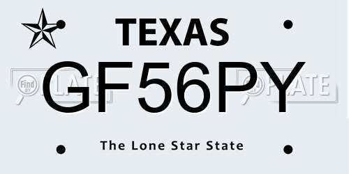 GF56PY Texas License Plate