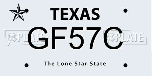 GF57C Texas License Plate