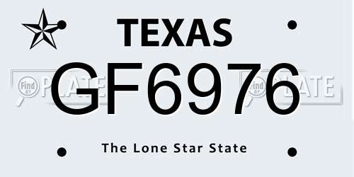 GF6976 Texas License Plate
