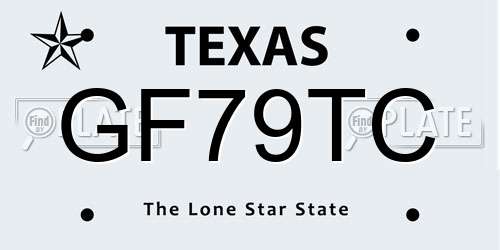 GF79TC Texas License Plate