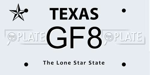 GF8 Texas License Plate