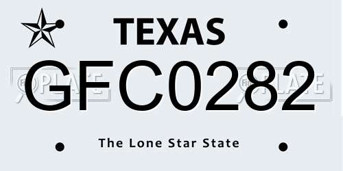 GFC0282 Texas License Plate