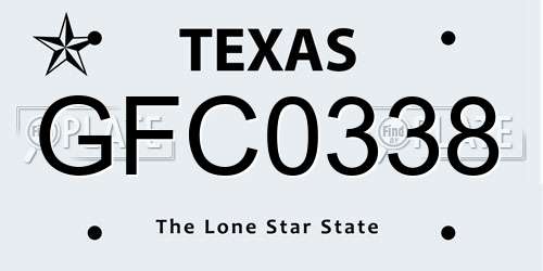 GFC0338 Texas License Plate