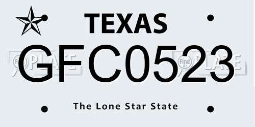 GFC0523 Texas License Plate