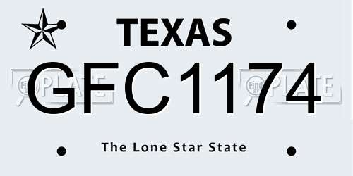 GFC1174 Texas License Plate
