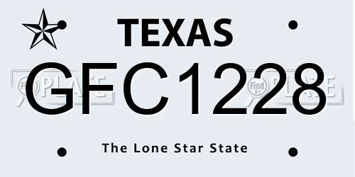 GFC1228 Texas License Plate