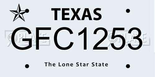 GFC1253 Texas License Plate