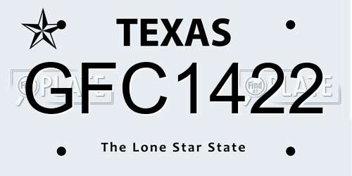 GFC1422 Texas License Plate