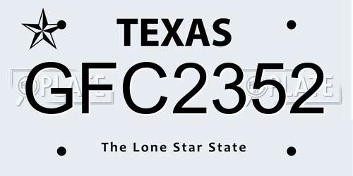 GFC2352 Texas License Plate