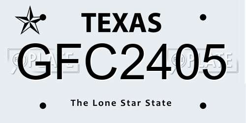 GFC2405 Texas License Plate