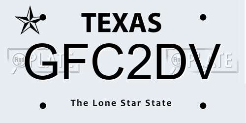 GFC2DV Texas License Plate