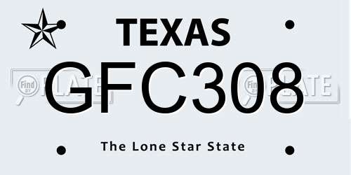 GFC308 Texas License Plate