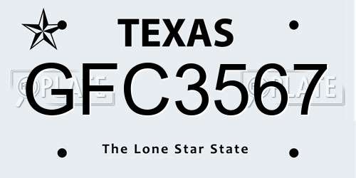 GFC3567 Texas License Plate