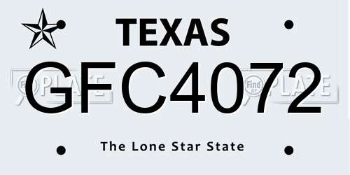 GFC4072 Texas License Plate