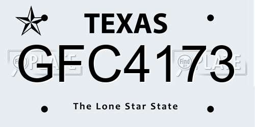 GFC4173 Texas License Plate