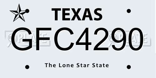 GFC4290 Texas License Plate