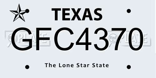 GFC4370 Texas License Plate