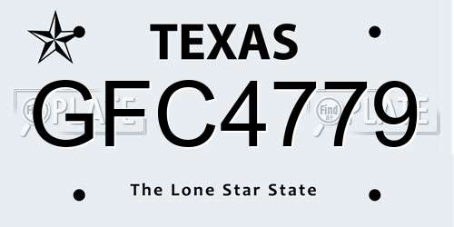 GFC4779 Texas License Plate