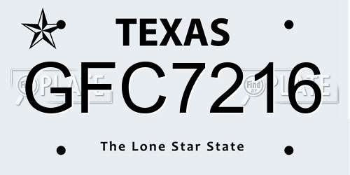 GFC7216 Texas License Plate