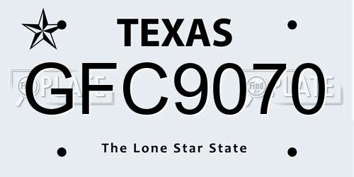 GFC9070 Texas License Plate